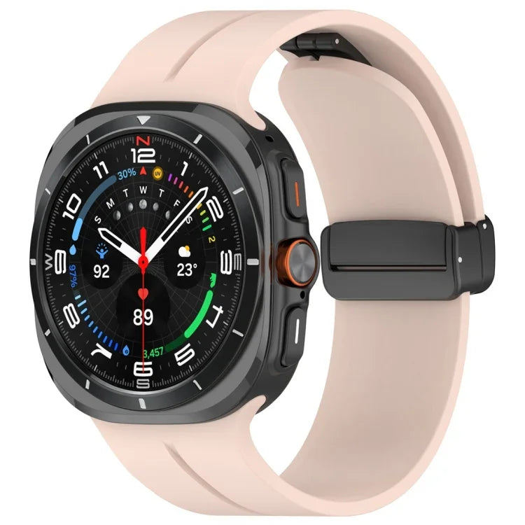 Magnetic Folding Buckle Silicone Watch Band, For Samsung Galaxy Watch Ultra 47mm / Ultra 2025