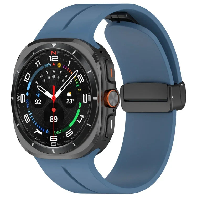 Magnetic Folding Buckle Silicone Watch Band, For Samsung Galaxy Watch Ultra 47mm / Ultra 2025