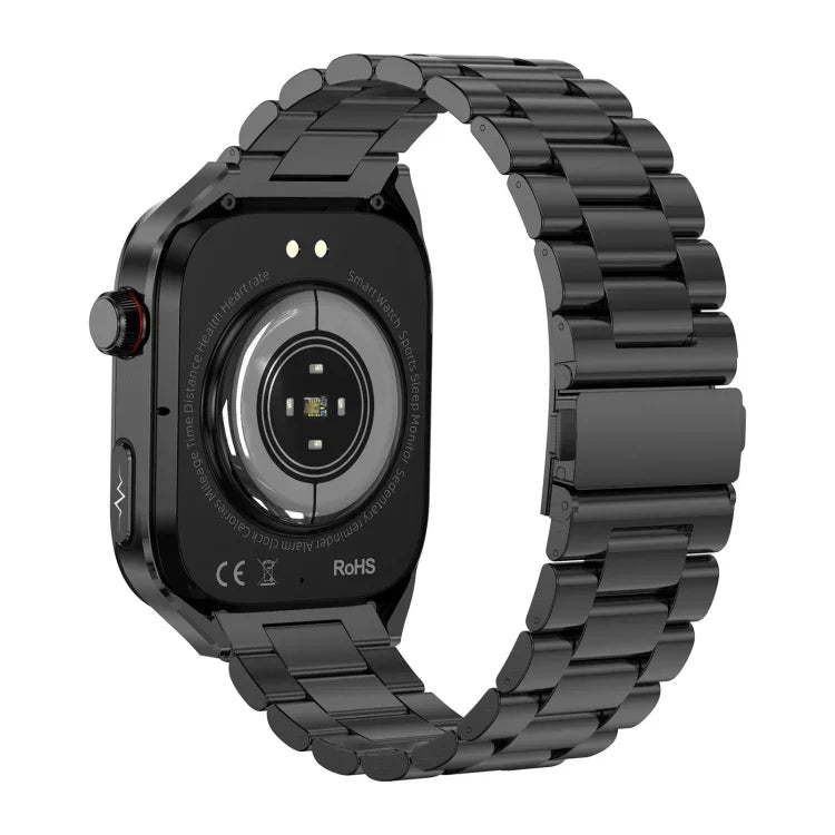 TK16 2.04 inch LCD Screen Steel Strap Smart Watch Supports Health Monitoring