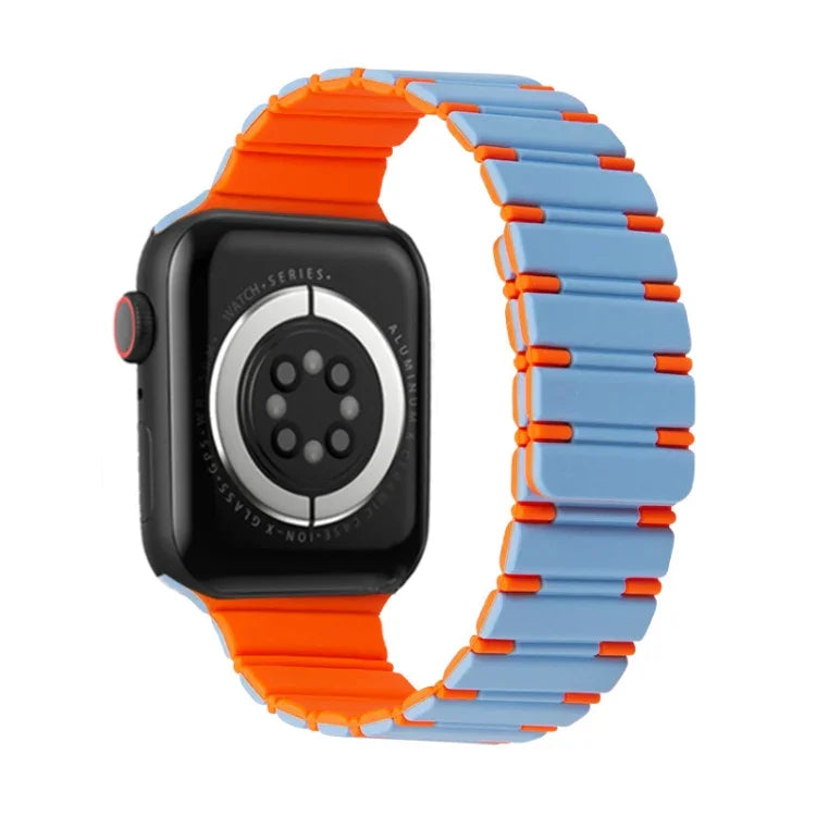 Two-color Magnetic Silicone Watch Band, For Apple Watch SE 40mm, For Apple Watch SE 44mm, For Apple Watch Series 6 40mm, For Apple Watch Series 6 44mm