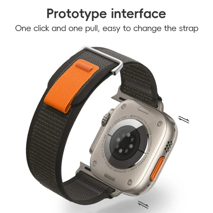 Dual-Section Loop Nylon Watch Band, For Apple Watch SE 2023 44mm, For Apple Watch SE 2023 40mm