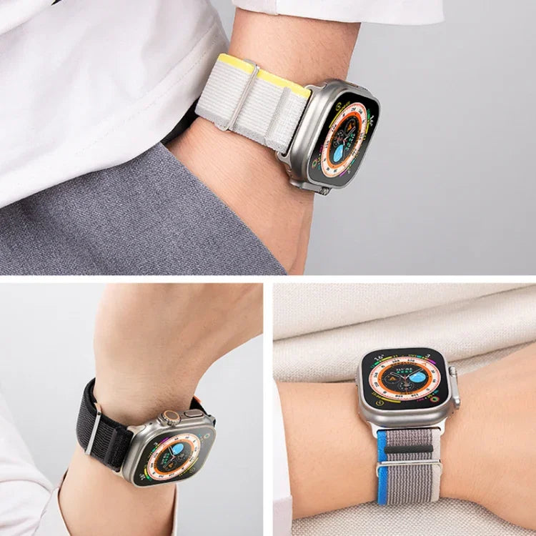 Dual-Section Loop Nylon Watch Band, For Apple Watch Series 6 40mm, For Apple Watch Series 6 44mm