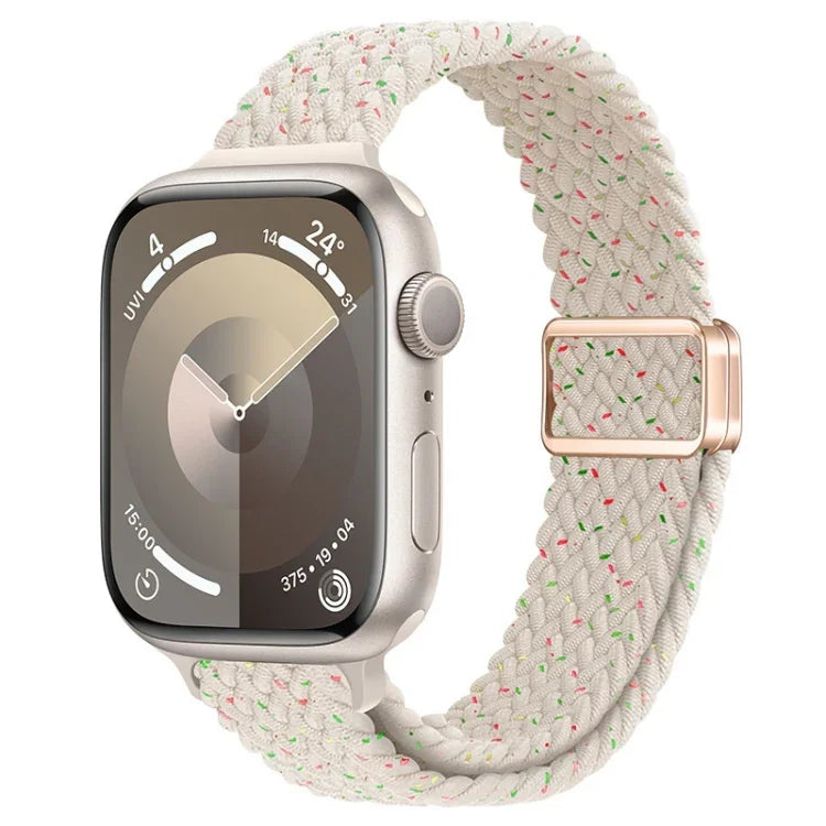 Slim Magnetic Buckle Nylon Braided Watch Band, For Apple Watch SE 2023 44mm, For Apple Watch SE 2023 40mm