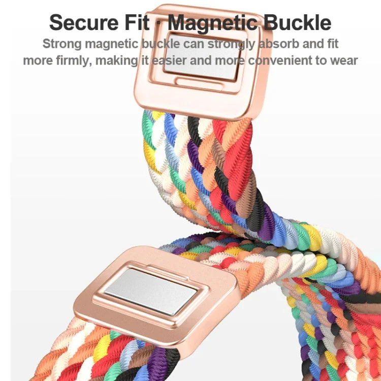 Slim Magnetic Buckle Nylon Braided Watch Band, For Apple Watch Series 10 46mm, For Apple Watch Series 10 42mm