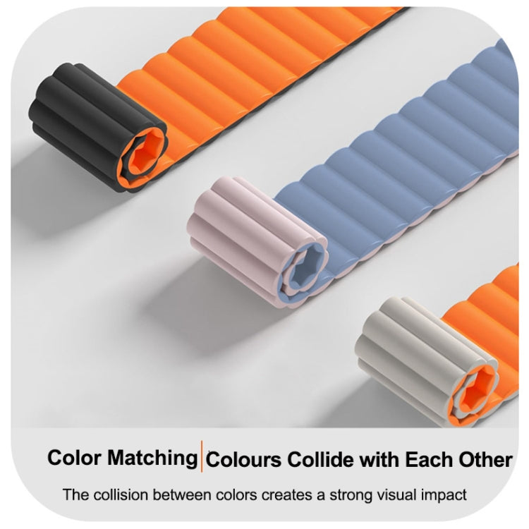 Two Color Magnetic Silicone Watch Band, 22mm
