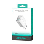 JOYROOM JR-TCF15 30W USB+USB-C / Type-C Fast Charger, EU Plug