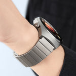 One-bead Bamboo Magnetic Buckle Pure Titanium Watch Band, 22mm