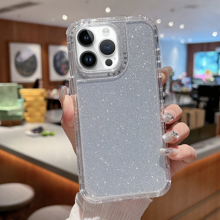 TPU + PC + Glitter Paper Full Coverage Phone Case, For iPhone 14 Pro Max, For iPhone 13 Pro Max, For iPhone 13 Pro, For iPhone 13, For iPhone 12 / 12 Pro, For iPhone 12 Pro Max, For iPhone 11