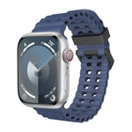 Ocean Dual-Row Hole Silicone Watch Band, For Apple Watch SE 2023 44mm, For Apple Watch Ultra 2 49mm, For Apple Watch Series 9 45mm