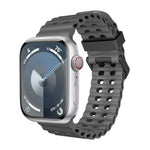 Ocean Dual-Row Hole Silicone Watch Band, For Apple Watch Ultra 49mm, For Apple Watch Series 8 45mm, For Apple Watch SE 2022 44mm