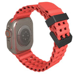 Ocean Dual-Row Hole Silicone Watch Band, For Apple Watch Series 7 45mm, For Apple Watch SE 44mm, For Apple Watch Series 6 44mm