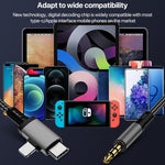 2 in 1 8 Pin, USB-C / Type-C to 3.5mm Car AUX Audio Adapter Cable, Type-C, 8 Pin to 3.5mm, Length: 1m