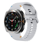 Wavy Grain Stitched Silicone Watch Band, For Samsung Galaxy Watch Ultra 47mm / Ultra 2025