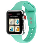 Thin Silicone Double Buckle Replacement Wrist Strap, For Apple Watch Series 7 41mm / 6 & SE & 5 & 4 40mm / 3 & 2 & 1 38mm, For Apple Watch Series 8&7 41mm / SE 2&6&SE&5&4 40mm / 3&2&1 38mm
