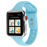 Thin Silicone Double Buckle Replacement Wrist Strap, For Apple Watch Series 7 41mm / 6 & SE & 5 & 4 40mm / 3 & 2 & 1 38mm, For Apple Watch Series 8&7 41mm / SE 2&6&SE&5&4 40mm / 3&2&1 38mm