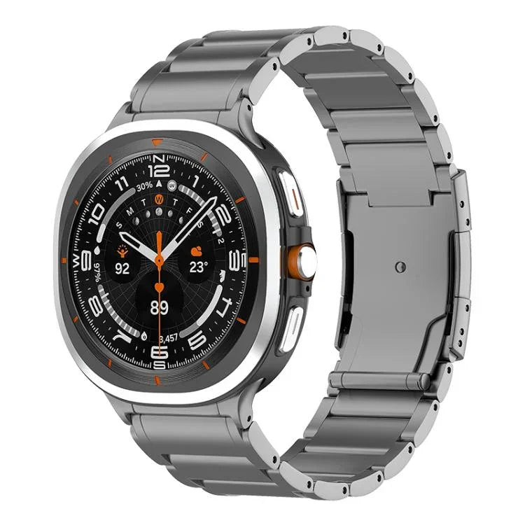 Three Beads Tortoise Buckle Titanium Steel Watch Band, For Samsung Galaxy Watch Ultra / Ultra 2025, For Samsung Galaxy Watch8 / Watch8 Classic