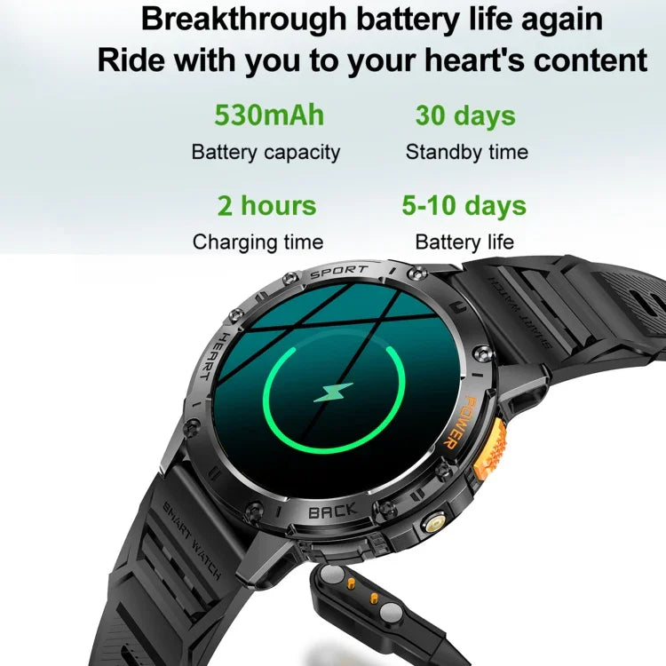 K65 1.43 inch Bluetooth Call Smart Watch, Support Heart Rate / Blood Oxygen