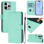 Skin Feel Solid Color Leather Phone Case with Lanyard, For iPhone 14 Pro Max, For iPhone SE 2022 / 2020