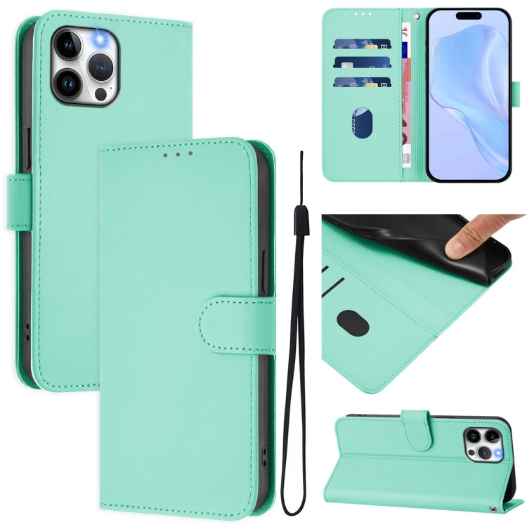Skin Feel Solid Color Leather Phone Case with Lanyard, For iPhone 12 Pro Max, For iPhone 12 mini