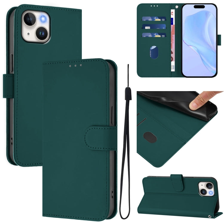 Skin Feel Solid Color Leather Phone Case with Lanyard, For iPhone 12 Pro Max, For iPhone 12 mini