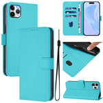 Skin Feel Solid Color Leather Phone Case with Lanyard, For iPhone 11 Pro Max, For iPhone 11