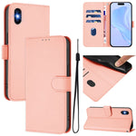 Skin Feel Solid Color Leather Phone Case with Lanyard, For iPhone 11 Pro, For iPhone XS / X