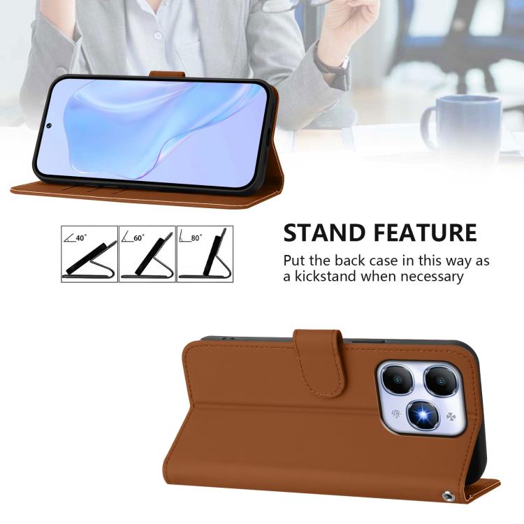 Skin Feel Solid Color Leather Phone Case with Lanyard, For iPhone 17 Pro, For iPhone 17