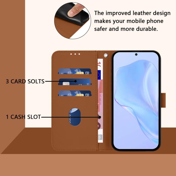 Skin Feel Solid Color Leather Phone Case with Lanyard, For iPhone 17 Pro, For iPhone 17