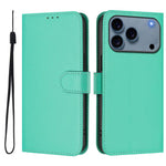 Skin Feel Solid Color Leather Phone Case with Lanyard, For iPhone 17 Pro, For iPhone 17