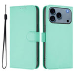 Skin Feel Solid Color Leather Phone Case with Lanyard, For iPhone 17 Pro, For iPhone 17