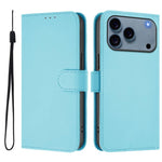 Skin Feel Solid Color Leather Phone Case with Lanyard, For iPhone 17 Pro, For iPhone 17