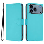 Skin Feel Solid Color Leather Phone Case with Lanyard, For iPhone 17 Pro, For iPhone 17