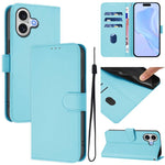 Skin Feel Solid Color Leather Phone Case with Lanyard, For iPhone 17 Pro, For iPhone 17