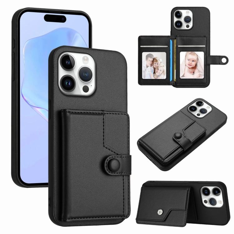 Button Card Bag RFID Anti-theft Phone Case, For iPhone 17 Pro Max, For iPhone 17 Pro, For iPhone 17, For iPhone Air, For iPhone 16 Pro Max, For iPhone 16 Pro, For iPhone 16 Plus, For iPhone 16