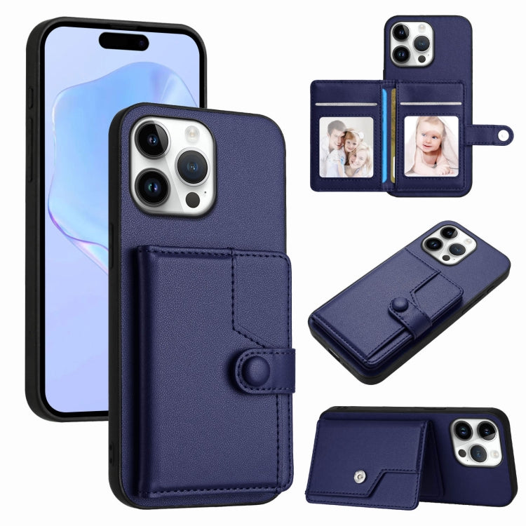 Button Card Bag RFID Anti-theft Phone Case, For iPhone 17 Pro Max, For iPhone 17 Pro, For iPhone 17, For iPhone Air, For iPhone 16 Pro Max, For iPhone 16 Pro, For iPhone 16 Plus, For iPhone 16