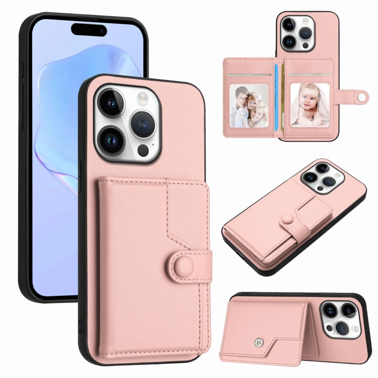 Button Card Bag RFID Anti-theft Phone Case, For iPhone 17 Pro Max, For iPhone 17 Pro, For iPhone 17, For iPhone Air, For iPhone 16 Pro Max, For iPhone 16 Pro, For iPhone 16 Plus, For iPhone 16