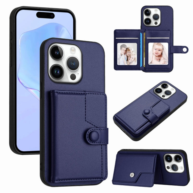 Button Card Bag RFID Anti-theft Phone Case, For iPhone 17 Pro Max, For iPhone 17 Pro, For iPhone 17, For iPhone Air, For iPhone 16 Pro Max, For iPhone 16 Pro, For iPhone 16 Plus, For iPhone 16