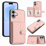 Button Card Bag RFID Anti-theft Phone Case, For iPhone 17 Pro Max, For iPhone 17 Pro, For iPhone 17, For iPhone Air, For iPhone 16 Pro Max, For iPhone 16 Pro, For iPhone 16 Plus, For iPhone 16