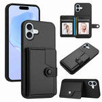 Button Card Bag RFID Anti-theft Phone Case, For iPhone 17 Pro Max, For iPhone 17 Pro, For iPhone 17, For iPhone Air, For iPhone 16 Pro Max, For iPhone 16 Pro, For iPhone 16 Plus, For iPhone 16
