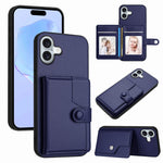 Button Card Bag RFID Anti-theft Phone Case, For iPhone 17 Pro Max, For iPhone 17 Pro, For iPhone 17, For iPhone Air, For iPhone 16 Pro Max, For iPhone 16 Pro, For iPhone 16 Plus, For iPhone 16