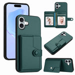 Button Card Bag RFID Anti-theft Phone Case, For iPhone 17 Pro Max, For iPhone 17 Pro, For iPhone 17, For iPhone Air, For iPhone 16 Pro Max, For iPhone 16 Pro, For iPhone 16 Plus, For iPhone 16