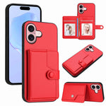 Button Card Bag RFID Anti-theft Phone Case, For iPhone 17 Pro Max, For iPhone 17 Pro, For iPhone 17, For iPhone Air, For iPhone 16 Pro Max, For iPhone 16 Pro, For iPhone 16 Plus, For iPhone 16