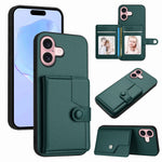 Button Card Bag RFID Anti-theft Phone Case, For iPhone 17 Pro Max, For iPhone 17 Pro, For iPhone 17, For iPhone Air, For iPhone 16 Pro Max, For iPhone 16 Pro, For iPhone 16 Plus, For iPhone 16