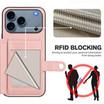 Button Card Bag RFID Anti-theft Phone Case, For iPhone 17 Pro Max, For iPhone 17 Pro, For iPhone 17, For iPhone Air, For iPhone 16 Pro Max, For iPhone 16 Pro, For iPhone 16 Plus, For iPhone 16