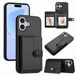 Button Card Bag RFID Anti-theft Phone Case, For iPhone 17 Pro Max, For iPhone 17 Pro, For iPhone 17, For iPhone Air, For iPhone 16 Pro Max, For iPhone 16 Pro, For iPhone 16 Plus, For iPhone 16