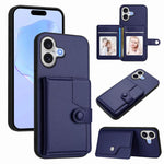 Button Card Bag RFID Anti-theft Phone Case, For iPhone 17 Pro Max, For iPhone 17 Pro, For iPhone 17, For iPhone Air, For iPhone 16 Pro Max, For iPhone 16 Pro, For iPhone 16 Plus, For iPhone 16