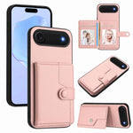 Button Card Bag RFID Anti-theft Phone Case, For iPhone 17 Pro Max, For iPhone 17 Pro, For iPhone 17, For iPhone Air, For iPhone 16 Pro Max, For iPhone 16 Pro, For iPhone 16 Plus, For iPhone 16