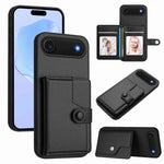 Button Card Bag RFID Anti-theft Phone Case, For iPhone 17 Pro Max, For iPhone 17 Pro, For iPhone 17, For iPhone Air, For iPhone 16 Pro Max, For iPhone 16 Pro, For iPhone 16 Plus, For iPhone 16