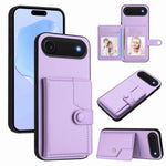 Button Card Bag RFID Anti-theft Phone Case, For iPhone 17 Pro Max, For iPhone 17 Pro, For iPhone 17, For iPhone Air, For iPhone 16 Pro Max, For iPhone 16 Pro, For iPhone 16 Plus, For iPhone 16