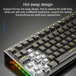 AULA F98Pro V3 99 Keys Wired/2.4G/Bluetooth Three Model RGB Mechanical Keyboard, Ice Crystal Shaft